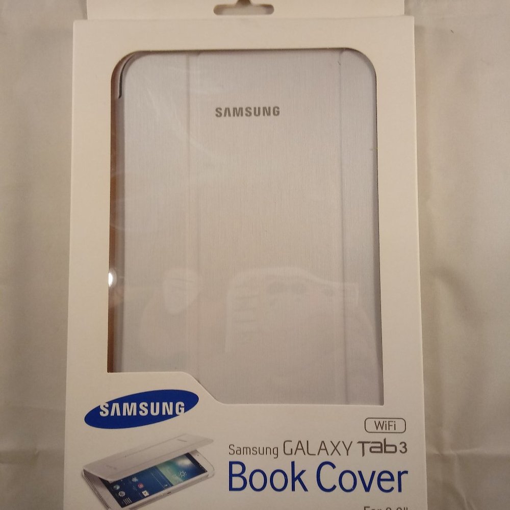 2 Original Samsung Galaxy Tab3 Magnetic Book Cover Cases White 8.0 Unisex - Picture 3 of 4